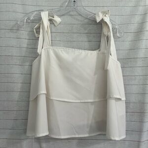 SHEIN Cream Tie Front Camisole